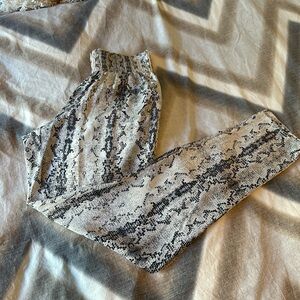 Snakeskin print silk pants